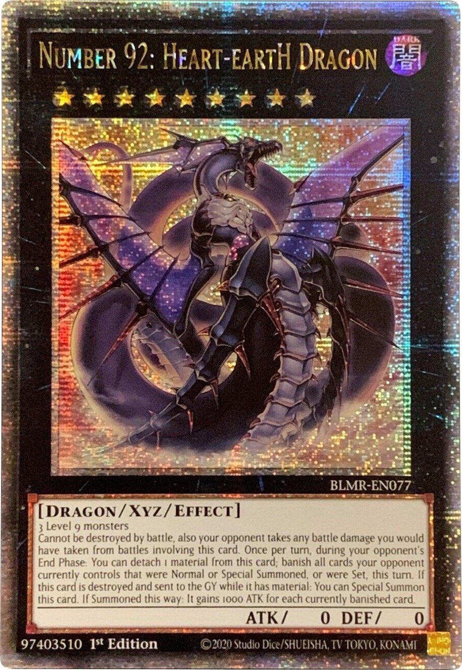 Number 92: Heart-eartH Dragon [BLMR-EN077] Quarter Century Secret Rare | Odin's Place