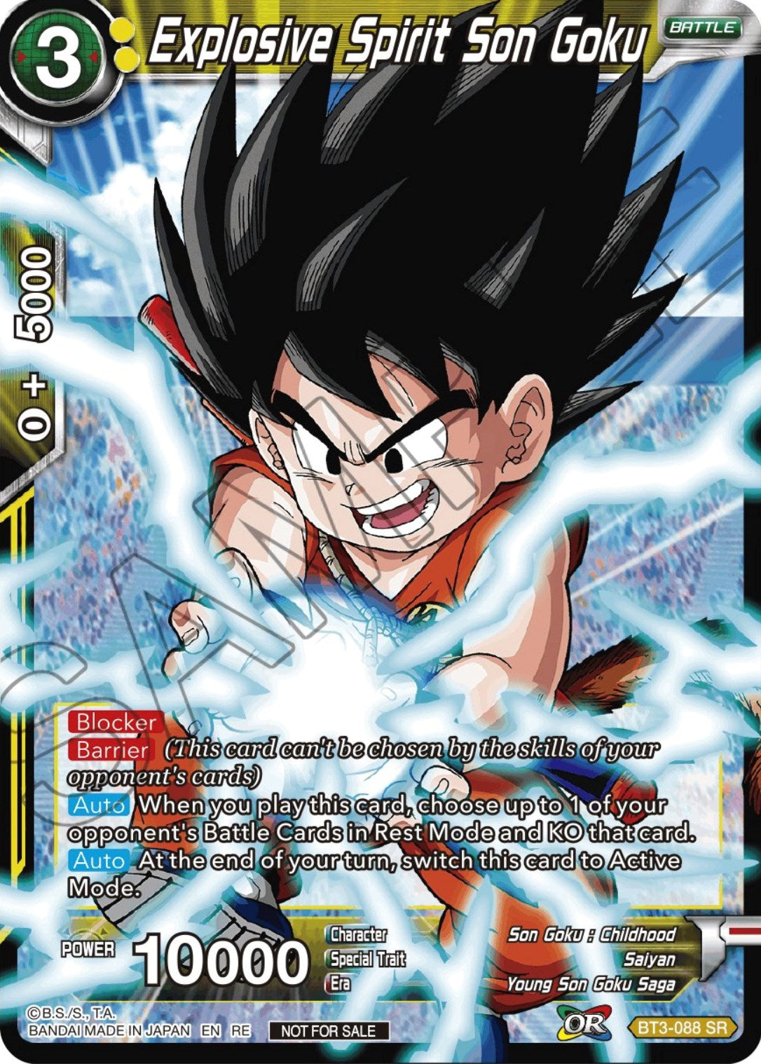 Explosive Spirit Son Goku (Championship Selection Pack 2023 Vol.2) (Silver Foil) (BT3-088) [Tournament Promotion Cards] | Odin's Place