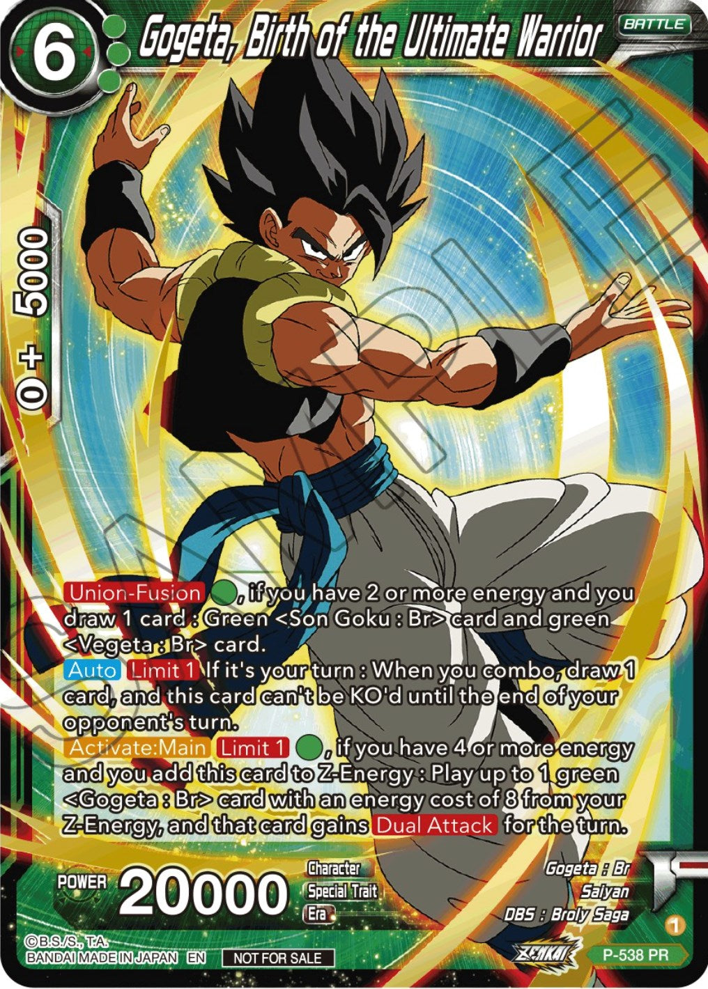 Gogeta, Birth of the Ultimate Warrior (Championship Selection Pack 2023 Vol.2) (Gold-Stamped Silver Foil) (P-538) [Tournament Promotion Cards] | Odin's Place