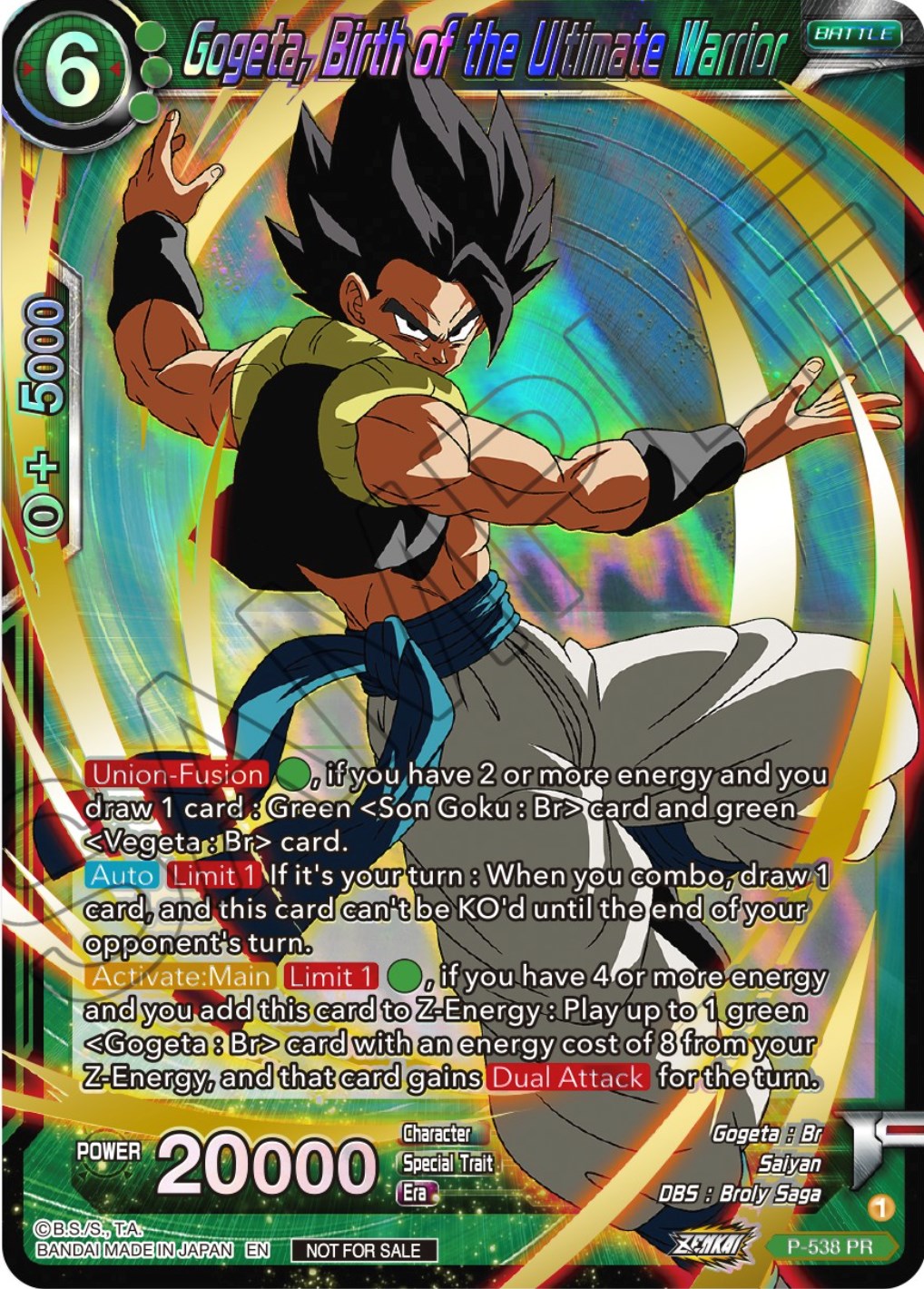 Gogeta, Birth of the Ultimate Warrior (Championship Selection Pack 2023 Vol.2) (Gold-Stamped Shatterfoil) (P-538) [Tournament Promotion Cards] | Odin's Place