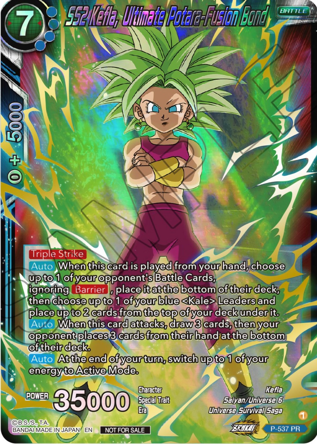 SS2 Kefla, Ultimate Potara-Fusion Bond (Championship Selection Pack 2023 Vol.2) (Gold-Stamped Shatterfoil) (P-537) [Tournament Promotion Cards] | Odin's Place