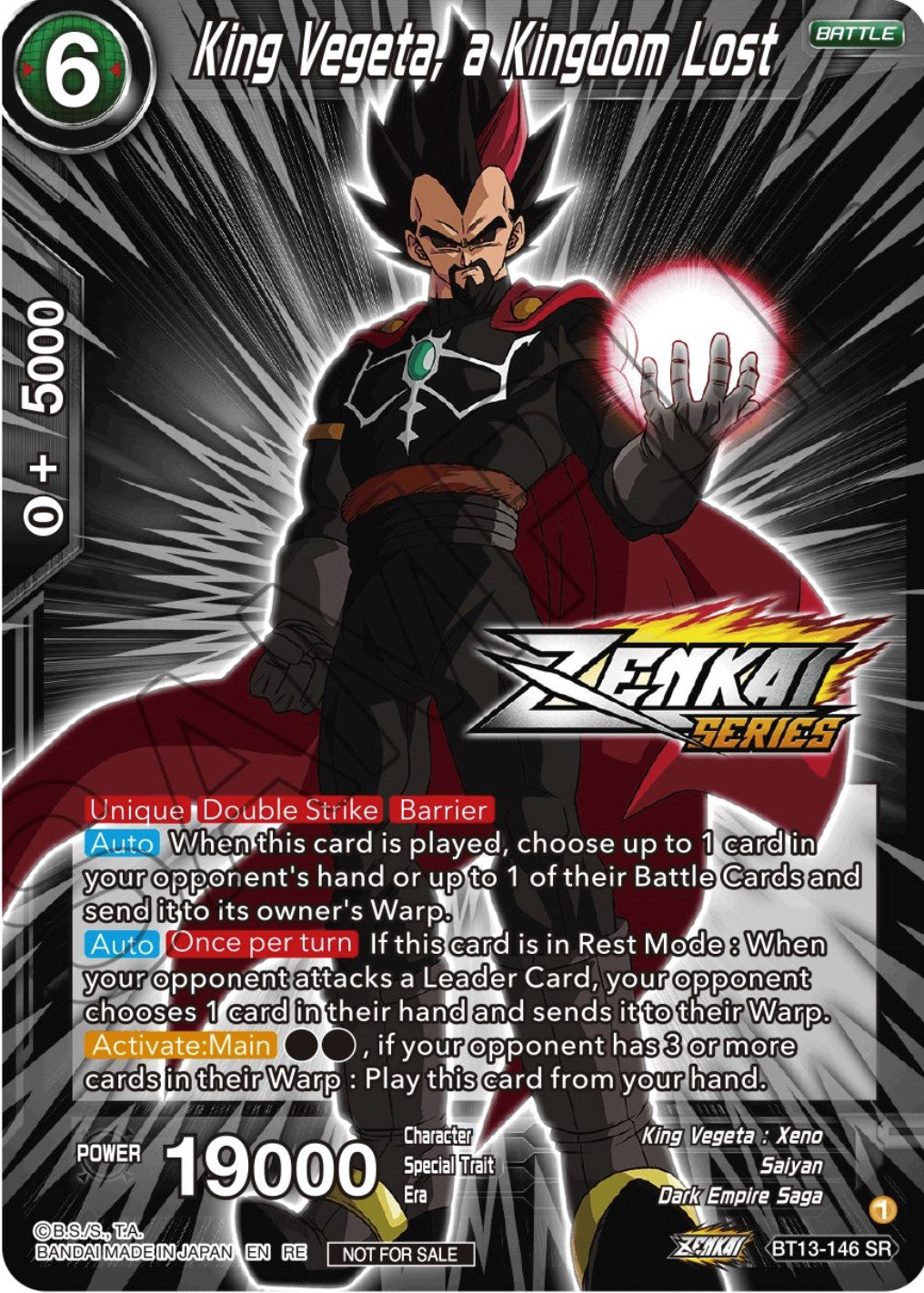 King Vegeta, a Kingdom Lost (Event Pack 12) (BT13-146) [Tournament Promotion Cards] | Odin's Place