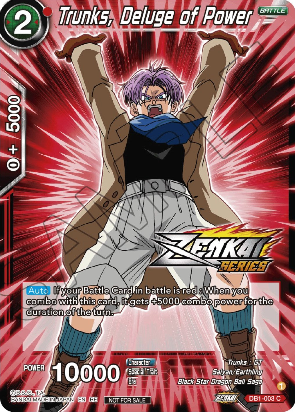 Trunks, Deluge of Power (Event Pack 12) (DB1-003) [Tournament Promotion Cards] | Odin's Place