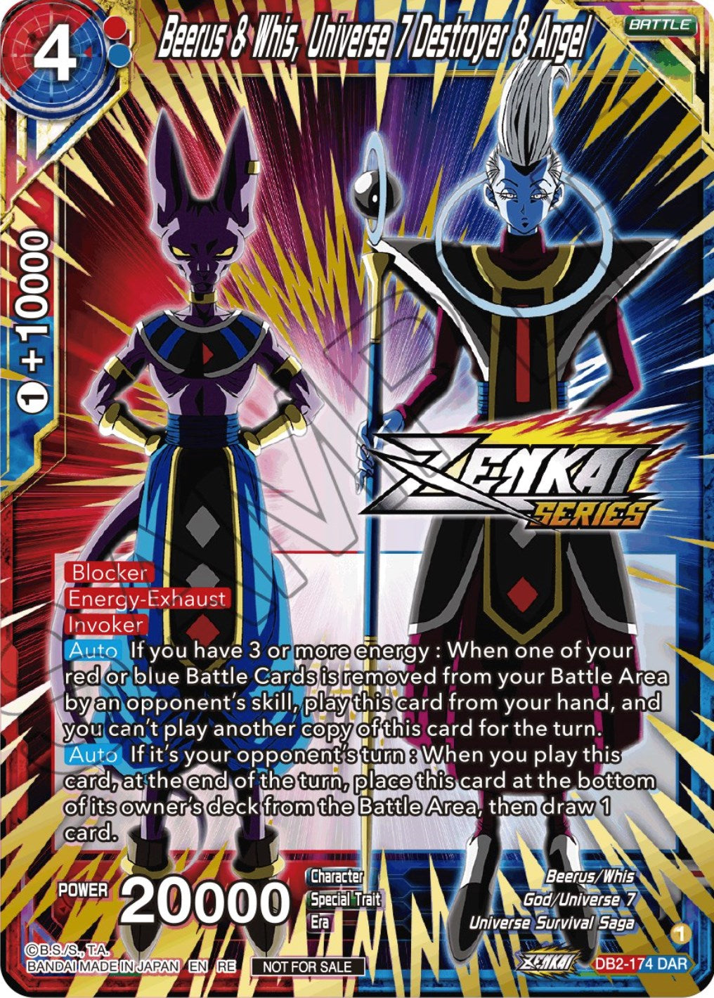 Beerus & Whis, Universe 7 Destroyer & Angel (Event Pack 12) (DB2-174) [Tournament Promotion Cards] | Odin's Place