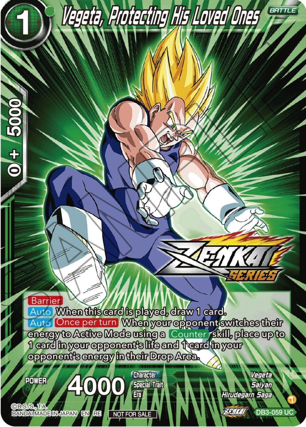 Vegeta, Protecting His Loved Ones (Event Pack 12) (DB3-059) [Tournament Promotion Cards] | Odin's Place