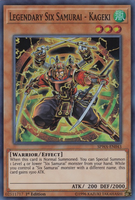 Legendary Six Samurai - Kageki [SPWA-EN043] Super Rare | Odin's Place