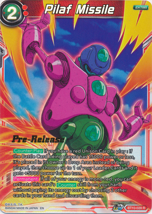 Pilaf Missile (BT10-029) [Rise of the Unison Warrior Prerelease Promos] | Odin's Place