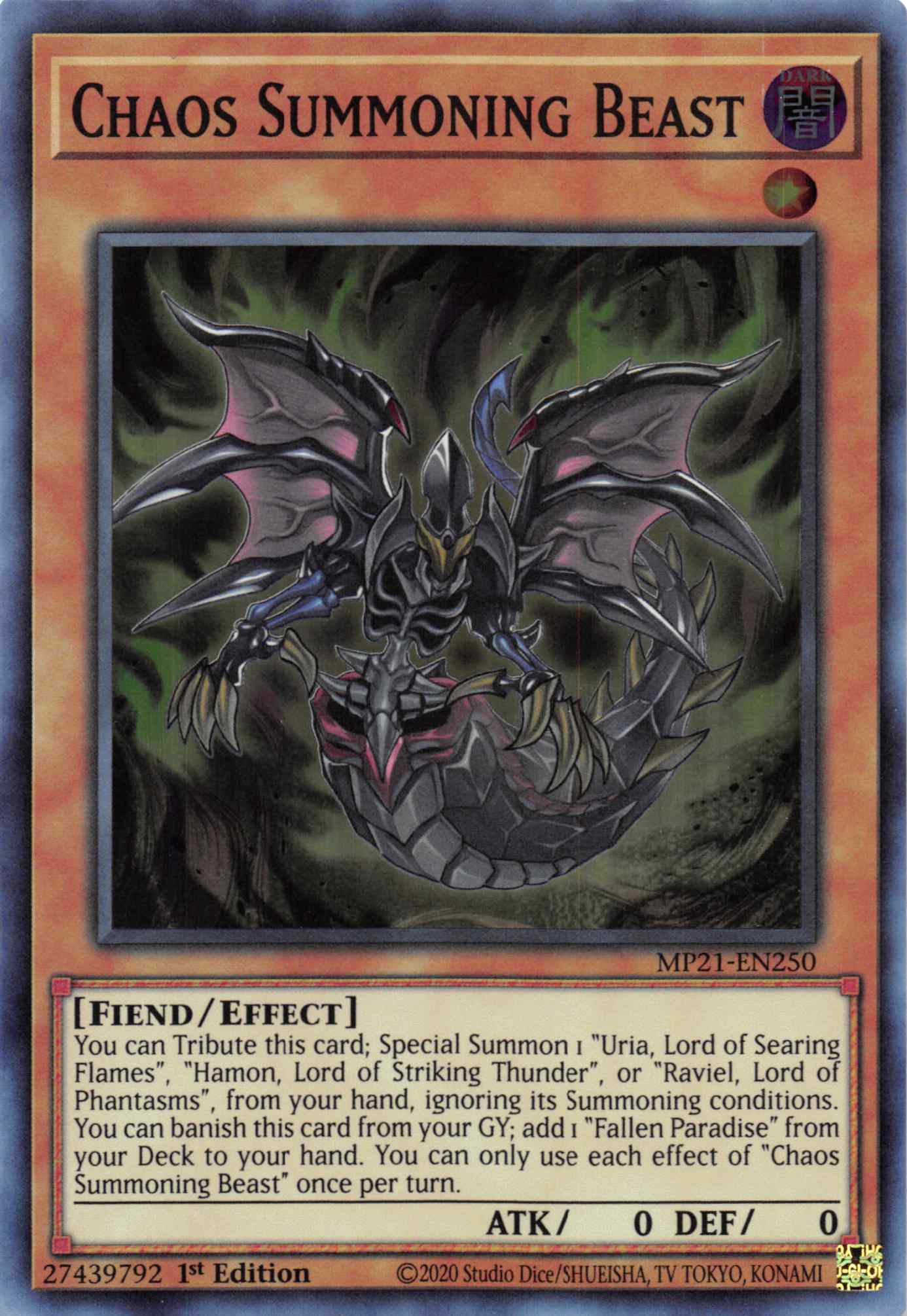 Chaos Summoning Beast [MP21-EN250] Super Rare | Odin's Place