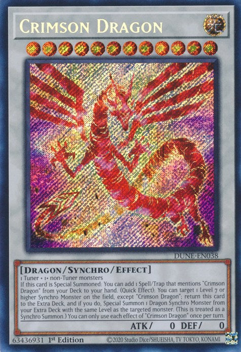 Crimson Dragon [DUNE-EN038] Secret Rare | Odin's Place