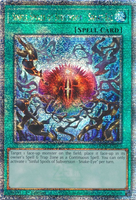 Sinful Spoils of Subversion - Snake-Eye [DUNE-EN060] Quarter Century Secret Rare | Odin's Place