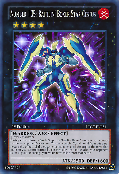 Number 105: Battlin' Boxer Star Cestus [LTGY-EN051] Super Rare | Odin's Place