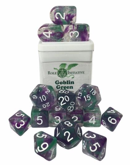 Polyhedral Dice: Goblin Green - Set of 15 | Odin's Place