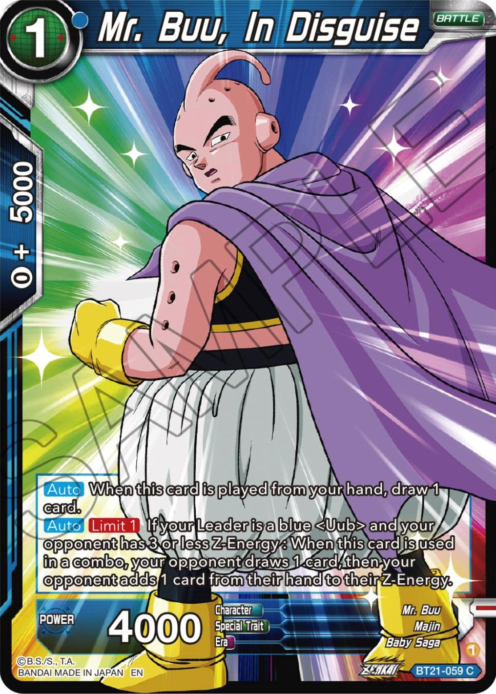 Mr. Buu, In Disguise (BT21-059) [Wild Resurgence] | Odin's Place