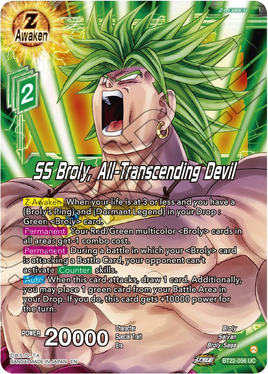 SS Broly, All-Transcending Devil (BT22-056) [Critical Blow] | Odin's Place