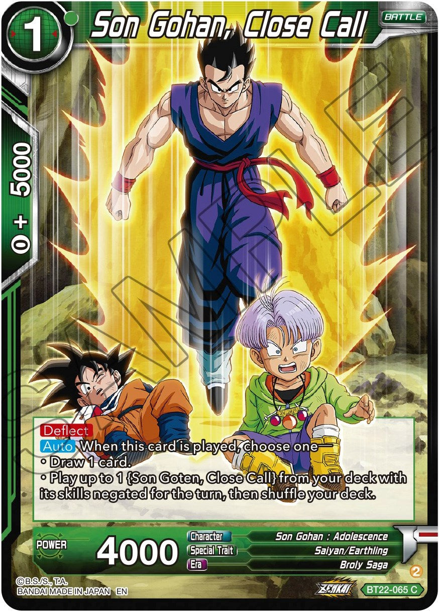 Son Gohan, Close Call (BT22-065) [Critical Blow] | Odin's Place
