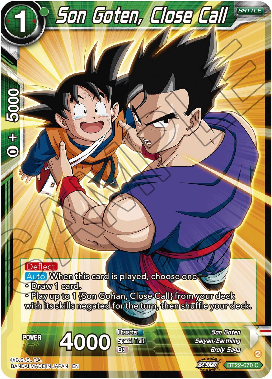 Son Goten, Close Call (BT22-070) [Critical Blow] | Odin's Place