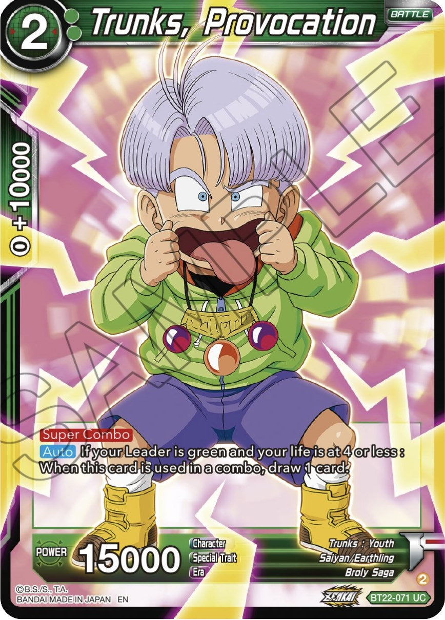 Trunks, Provocation (BT22-071) [Critical Blow] | Odin's Place