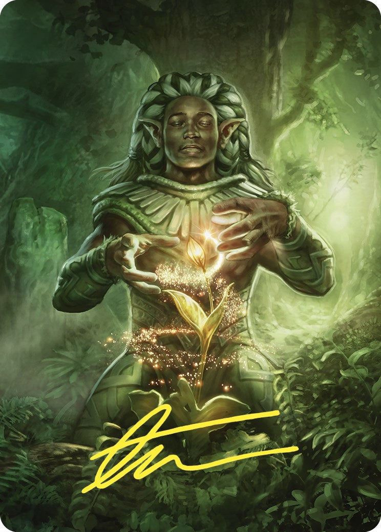 Elvish Mystic Art Card (Gold-Stamped Signature) [Commander Masters Art Series] | Odin's Place