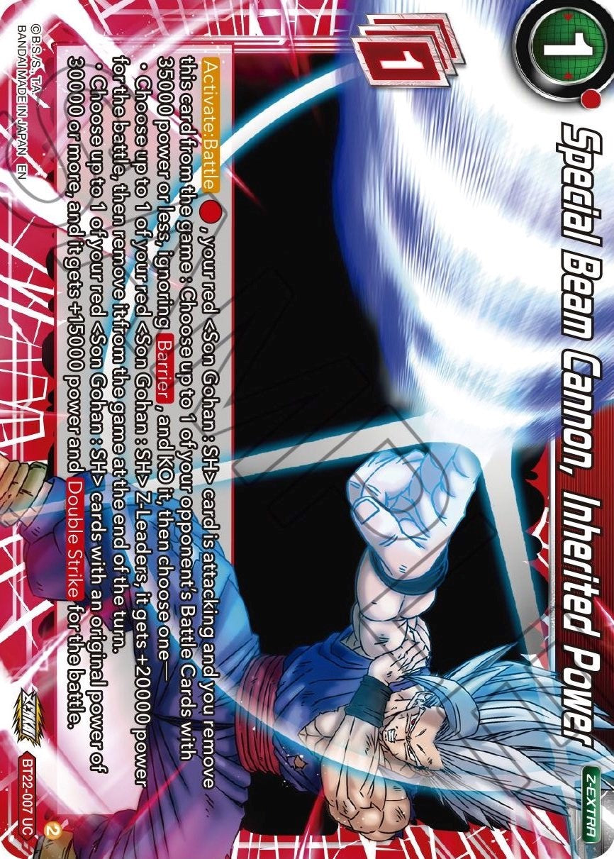 Special Beam Cannon, Inherited Power (BT22-007) [Critical Blow] | Odin's Place