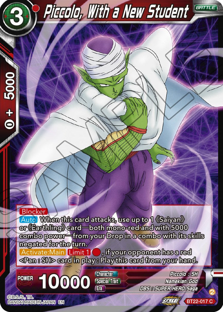 Piccolo, With a New Student (BT22-017) [Critical Blow] | Odin's Place