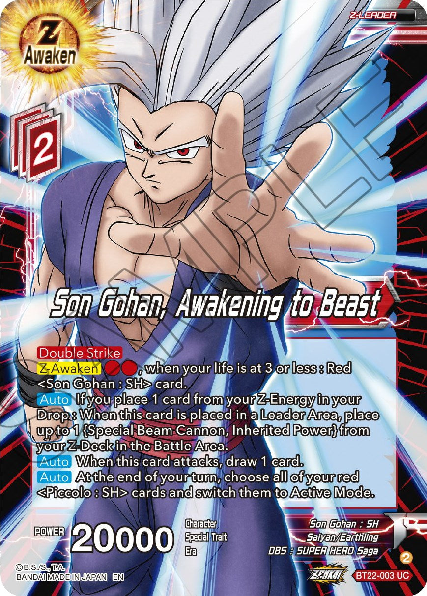 Son Gohan, Awakening to Beast (BT22-003) [Critical Blow] | Odin's Place