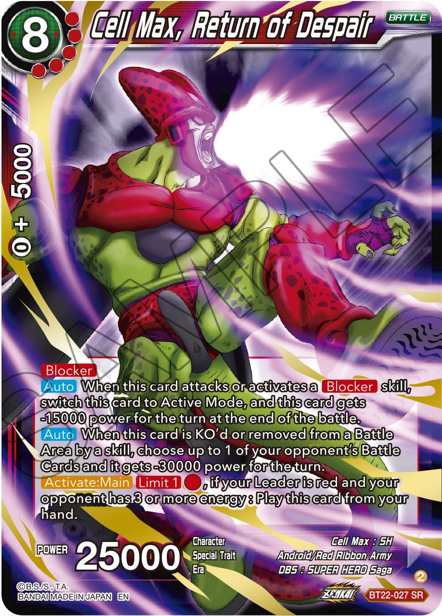 Cell Max, Return of Despair (BT22-027) [Critical Blow] | Odin's Place
