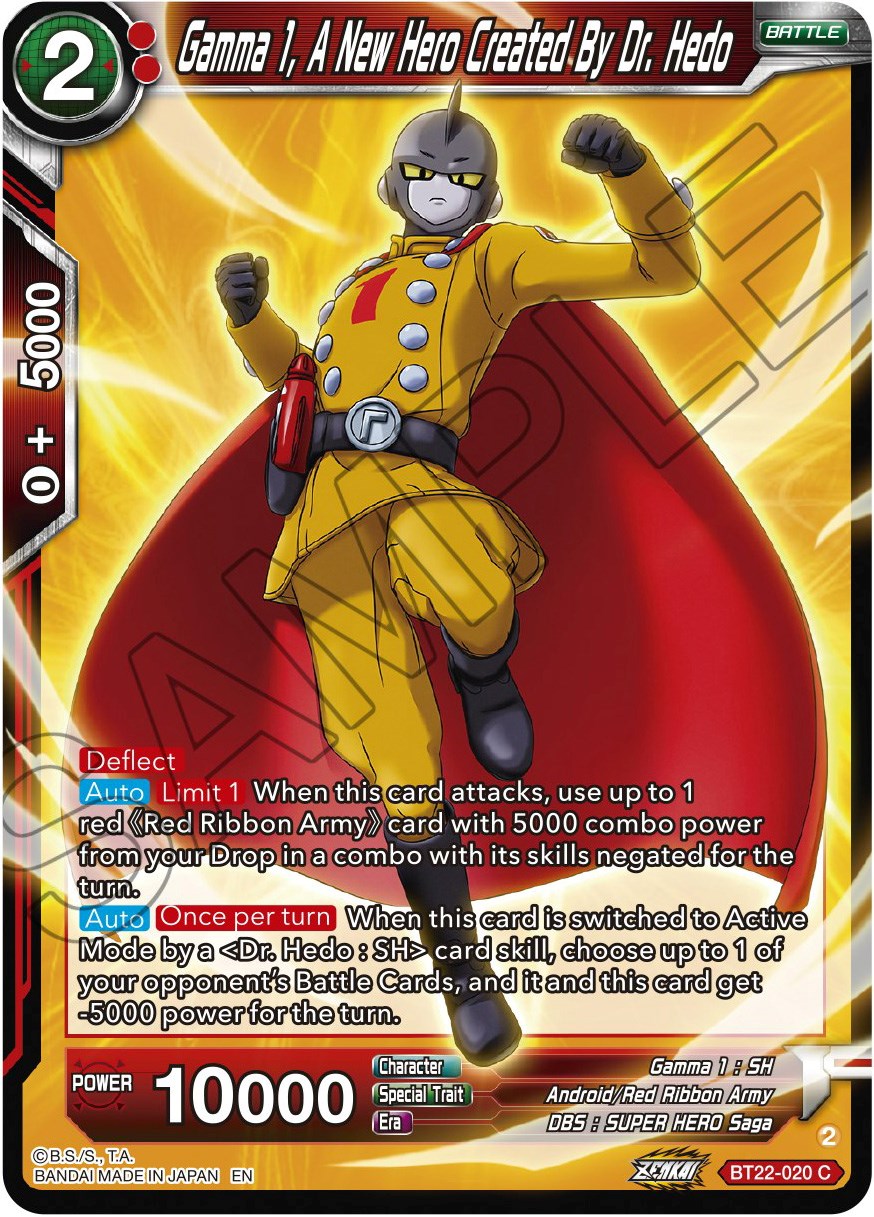 Gamma 1, A New Hero Created By Dr. Hedo (BT22-020) [Critical Blow] | Odin's Place