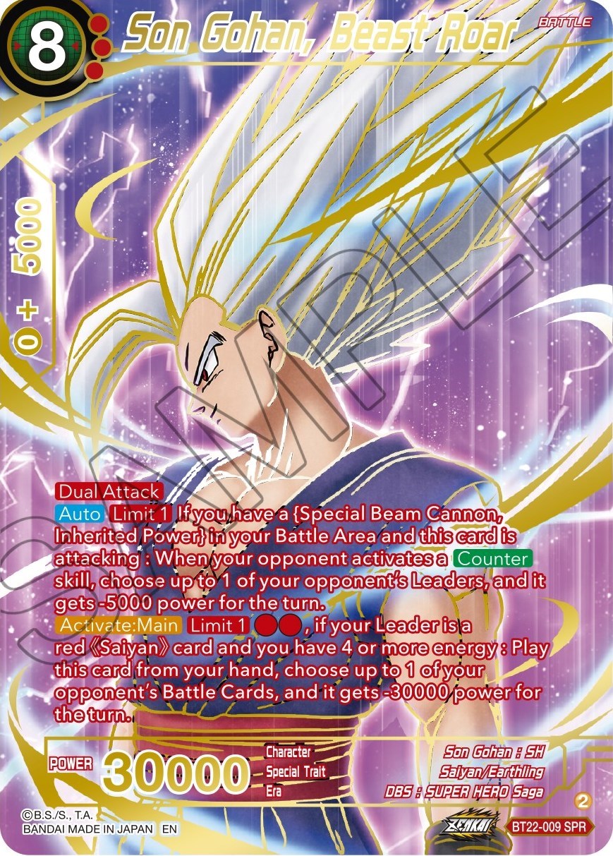Son Gohan, Beast Roar (SPR) (BT22-009) [Critical Blow] | Odin's Place