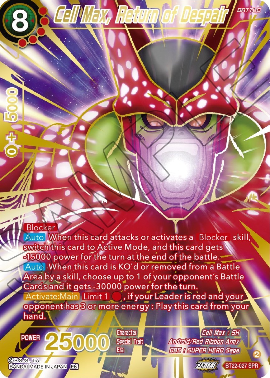 Cell Max, Return of Despair (SPR) (BT22-027) [Critical Blow] | Odin's Place