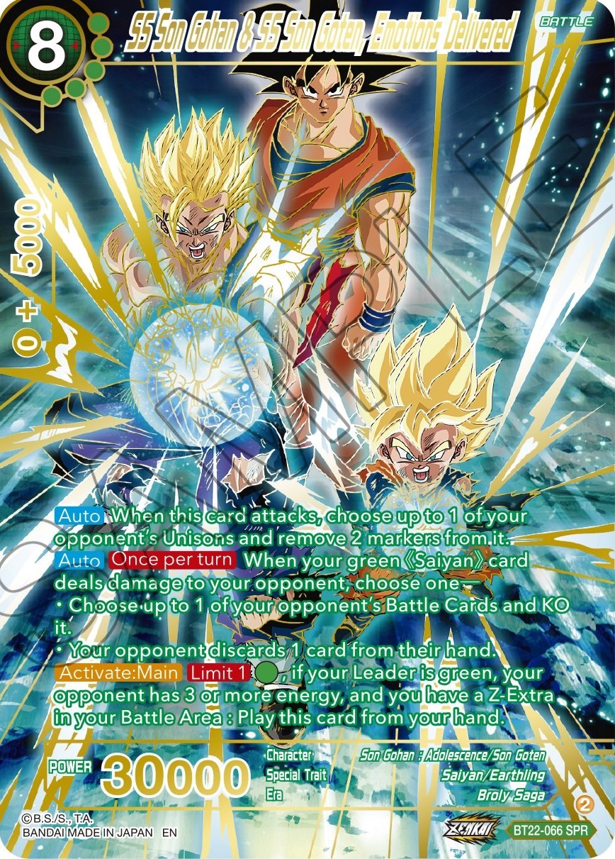 SS Son Gohan & SS Son Goten, Emotions Delivered (SPR) (BT22-066) [Critical Blow] | Odin's Place