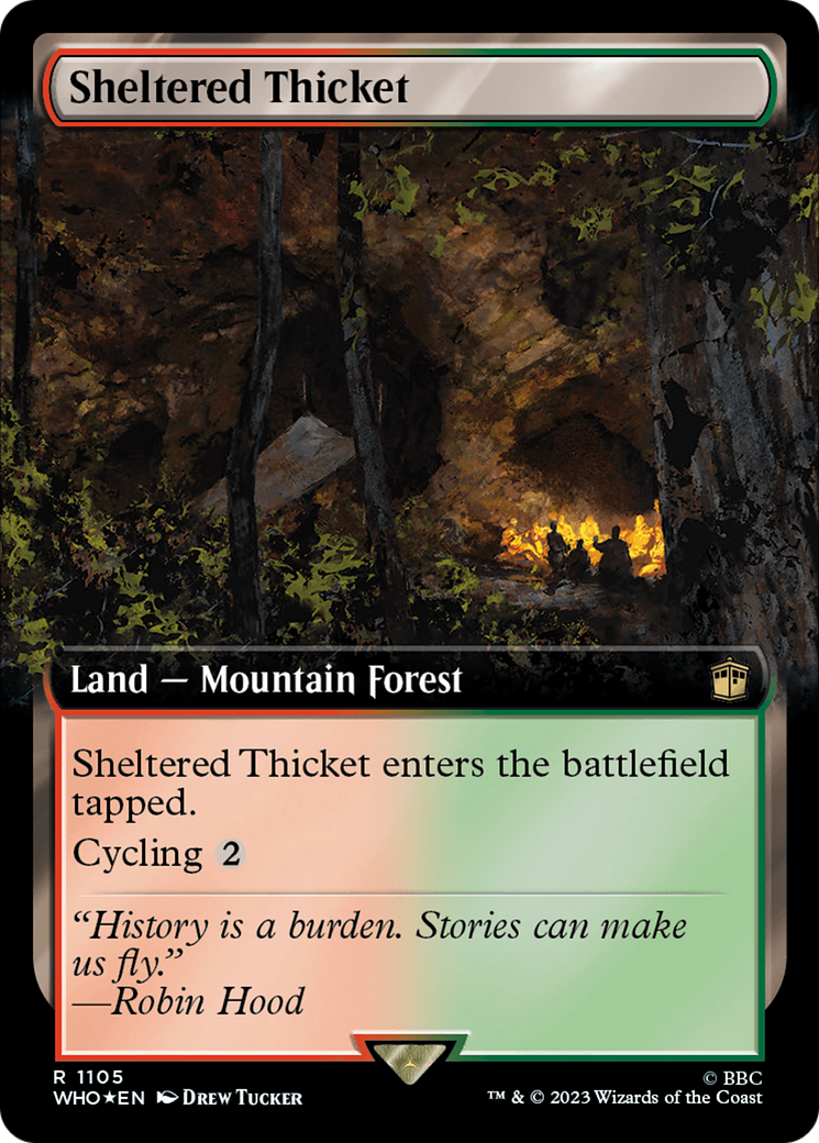 Sheltered Thicket (Extended Art) (Surge Foil) [Doctor Who] | Odin's Place