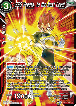SSG Vegeta, to the Next Level (Uncommon) (BT13-022) [Supreme Rivalry] | Odin's Place