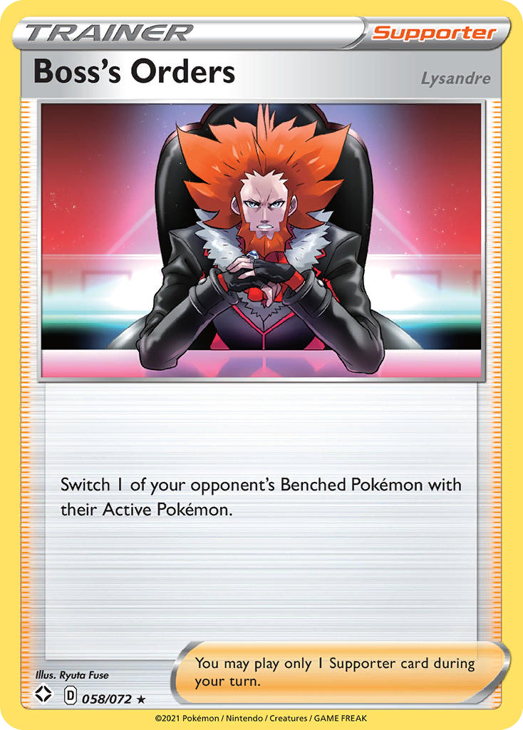 Boss's Orders (058/72) (Theme Deck Exclusive) [Sword & Shield: Shining Fates] | Odin's Place
