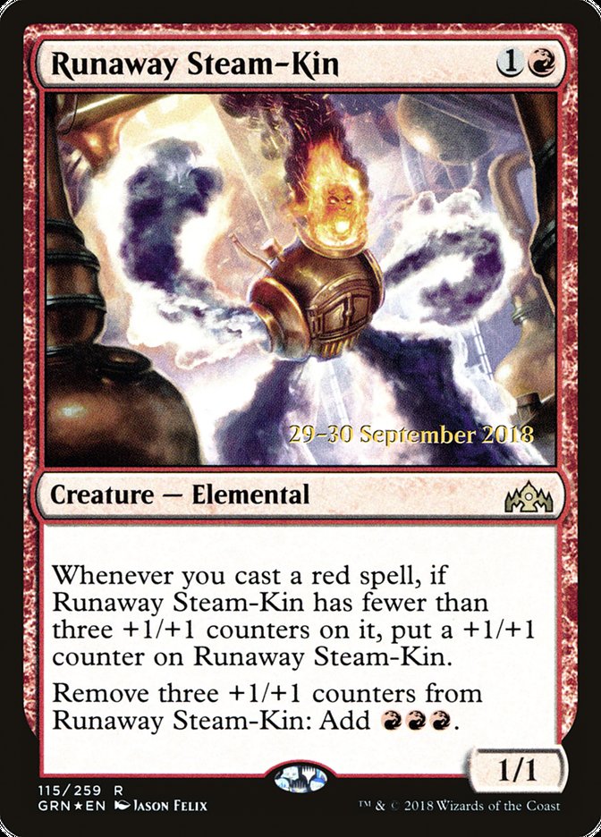 Runaway Steam-Kin (115) [Guilds of Ravnica Prerelease Promos] | Odin's Place