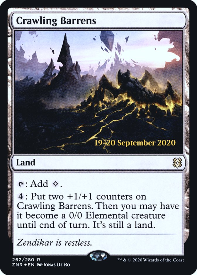 Crawling Barrens [Zendikar Rising Prerelease Promos] | Odin's Place