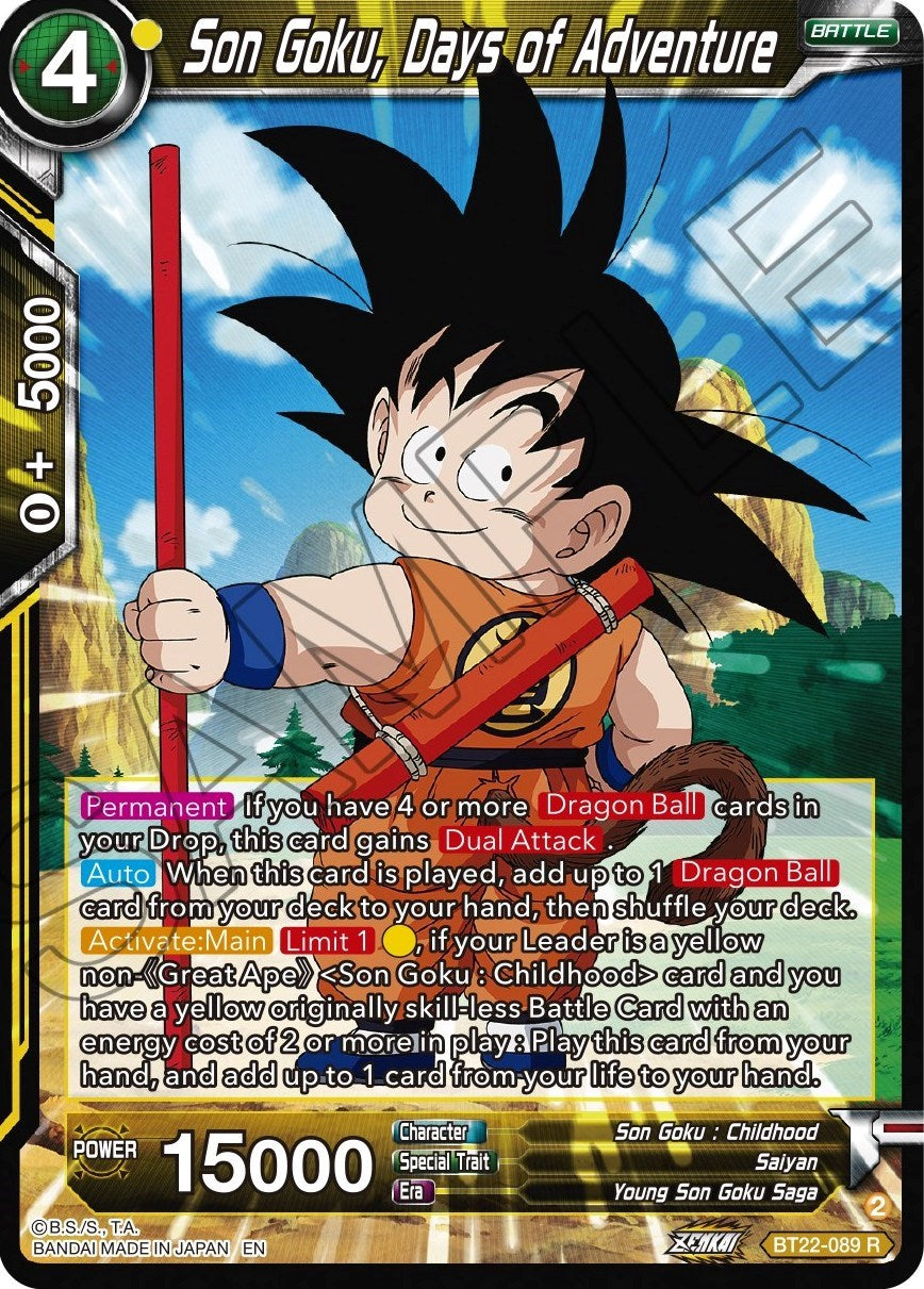 Son Goku, Days of Adventure (BT22-089) [Critical Blow] | Odin's Place