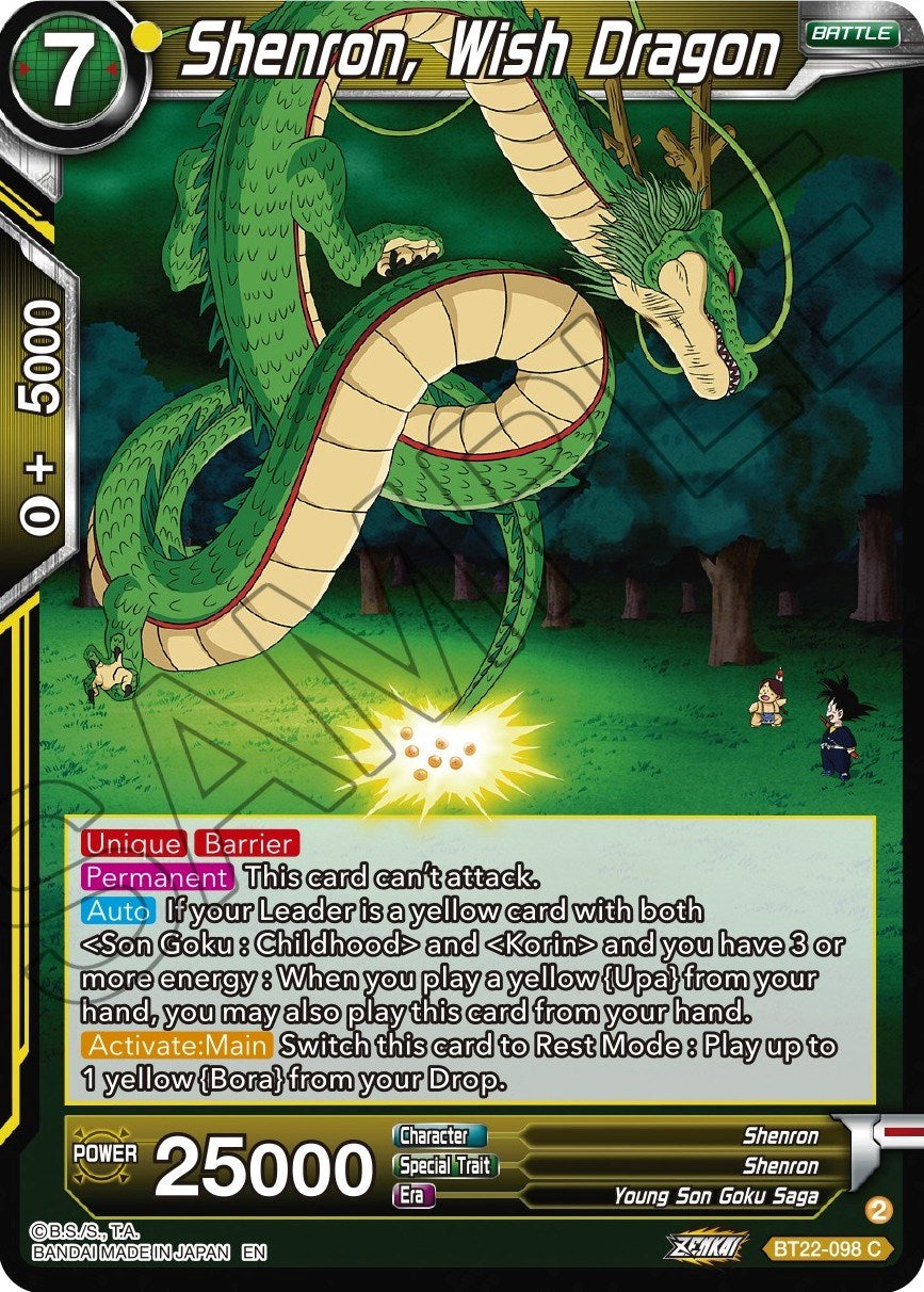 Shenron, Wish Dragon (BT22-098) [Critical Blow] | Odin's Place
