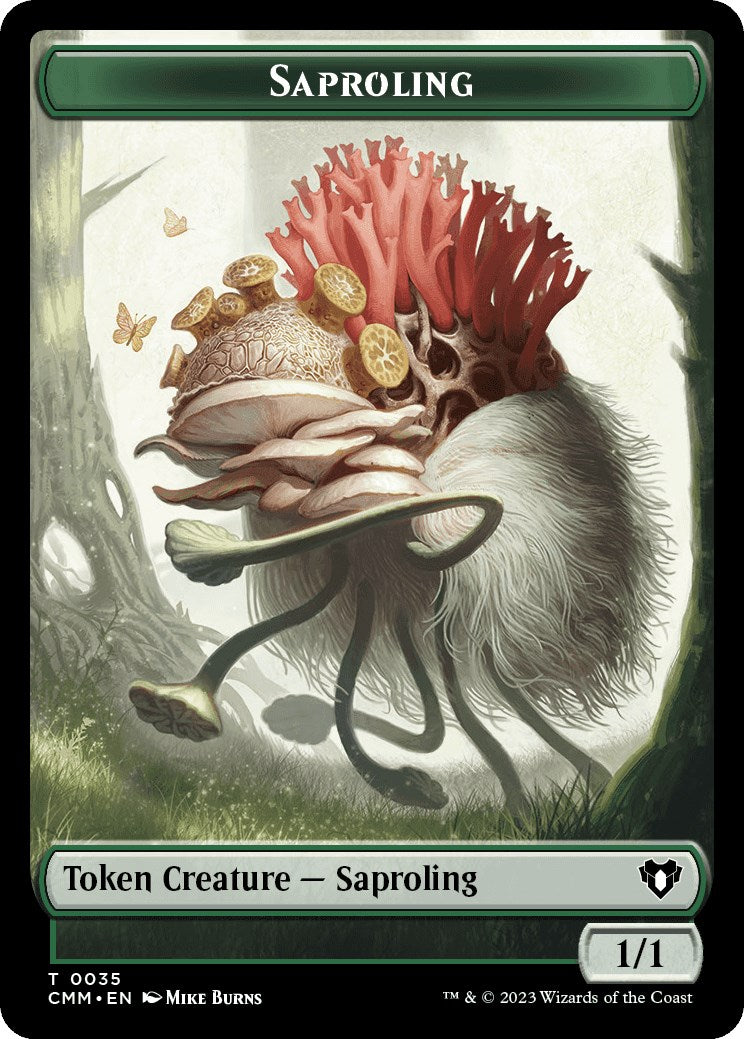 Saproling // Kor Soldier Double-Sided Token [Commander Masters Tokens] | Odin's Place