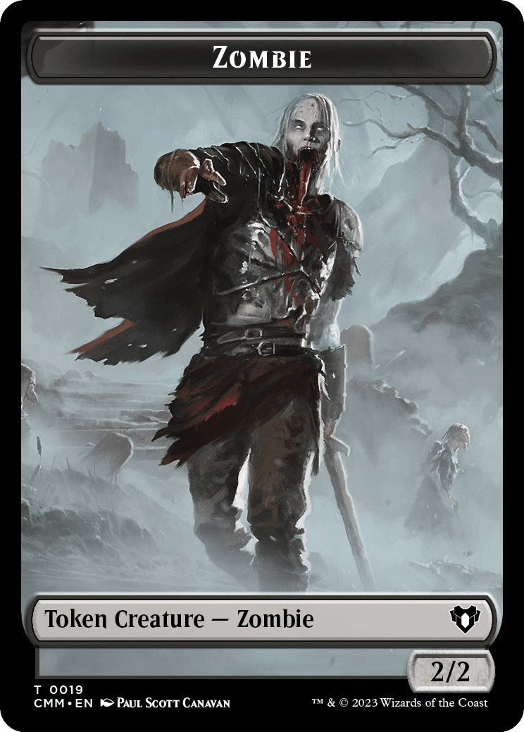 Zombie (0019) // Demon Double-Sided Token [Commander Masters Tokens] | Odin's Place