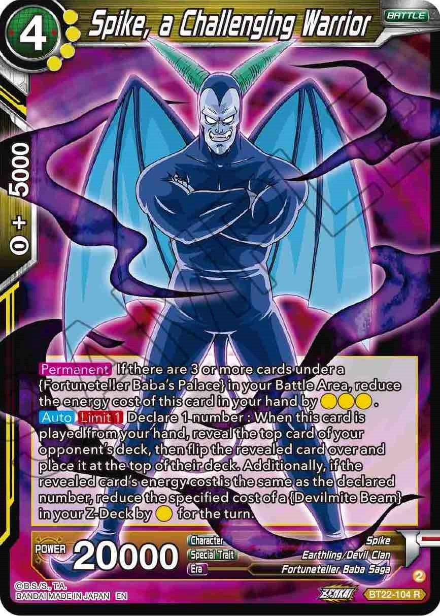 Spike, a Challenging Warrior (BT22-104) [Critical Blow] | Odin's Place