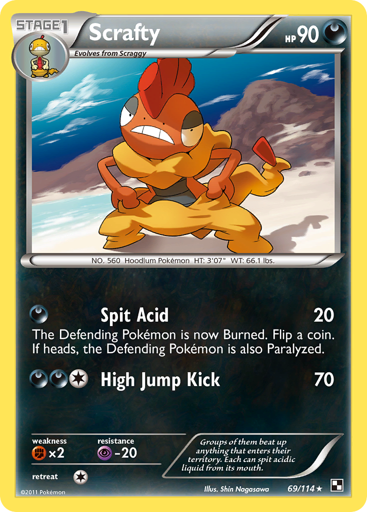 Scrafty (69/114) [Black & White: Base Set] | Odin's Place