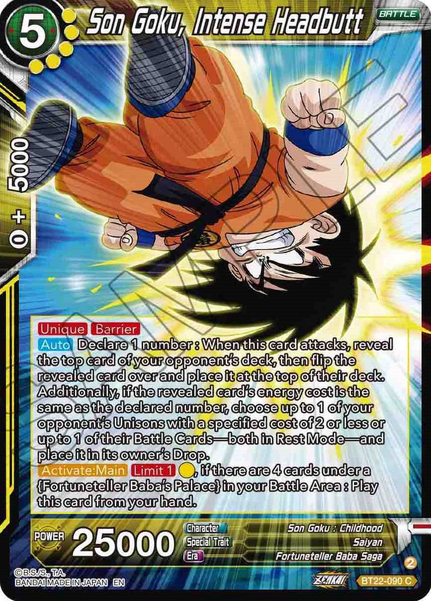 Son Goku, Intense Headbutt (BT22-090) [Critical Blow] | Odin's Place
