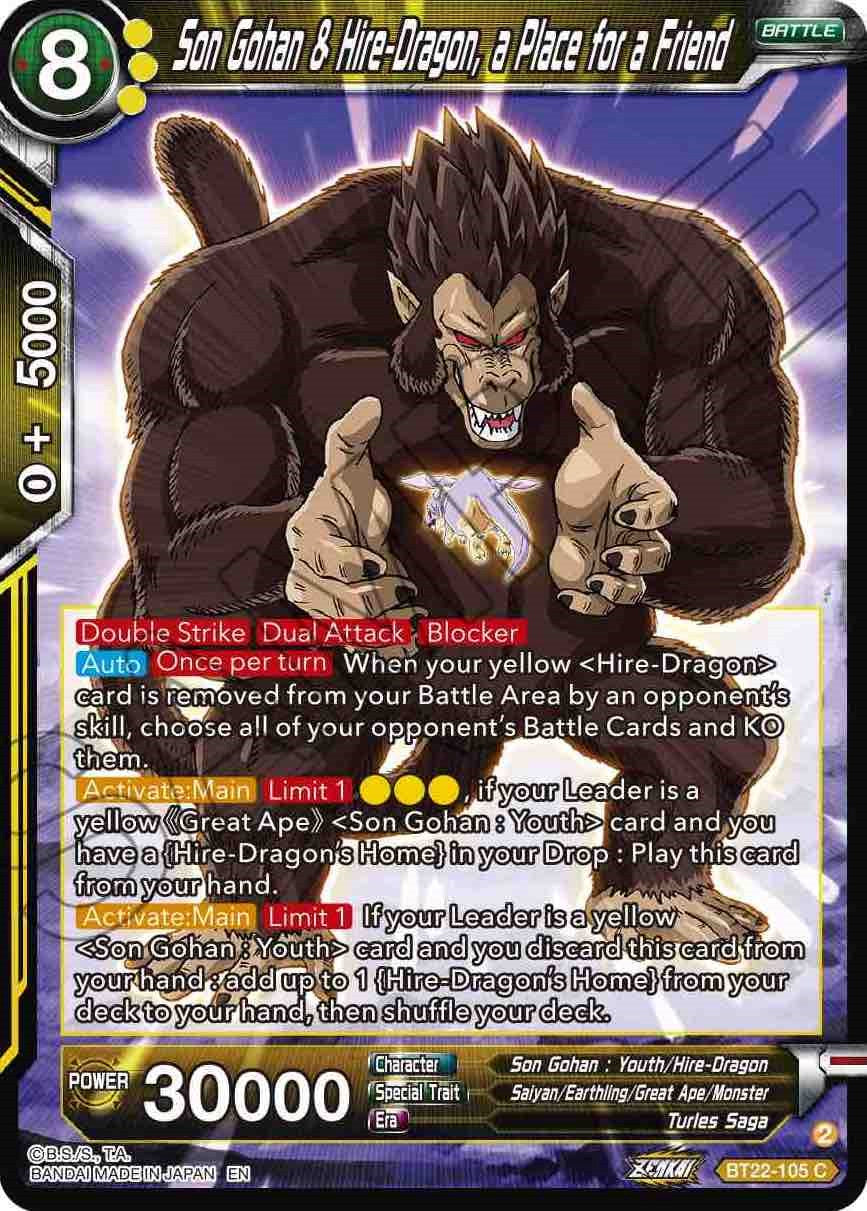 Son Gohan & Hire-Dragon, a place for a Friend (BT22-105) [Critical Blow] | Odin's Place