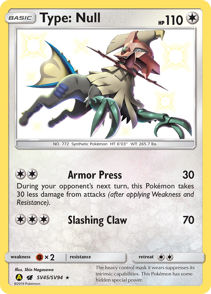 Type: Null (SV45/SV94) [Sun & Moon: Hidden Fates - Shiny Vault] | Odin's Place
