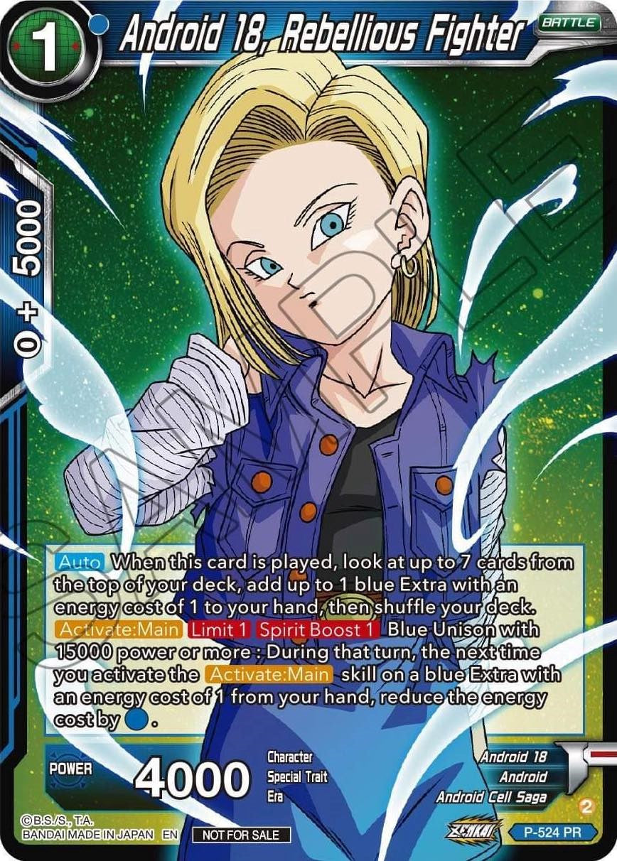Android 18, Rebellious Fighter (Zenkai Series Tournament Pack Vol.5) (P-524) [Tournament Promotion Cards] | Odin's Place
