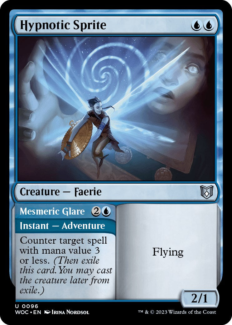 Hypnotic Sprite // Mesmeric Glare [Wilds of Eldraine Commander] | Odin's Place