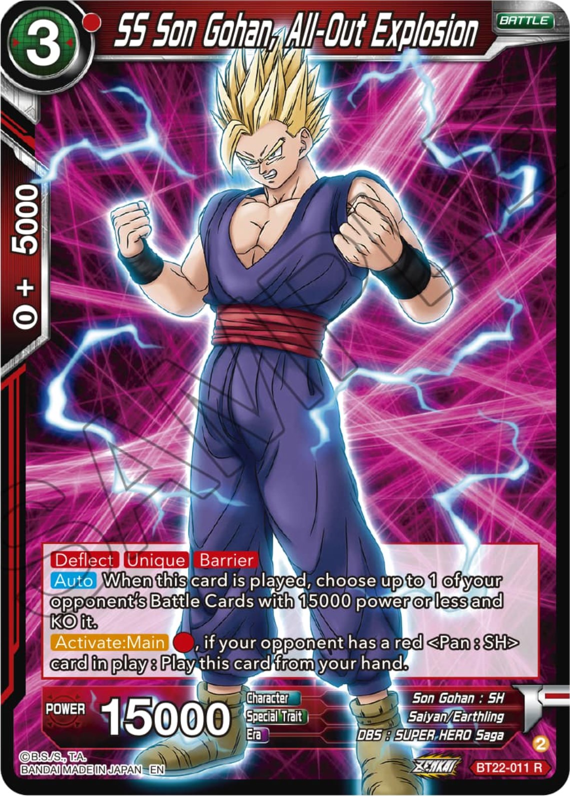 SS Son Gohan, All-Out Explosion (BT22-011) [Critical Blow] | Odin's Place