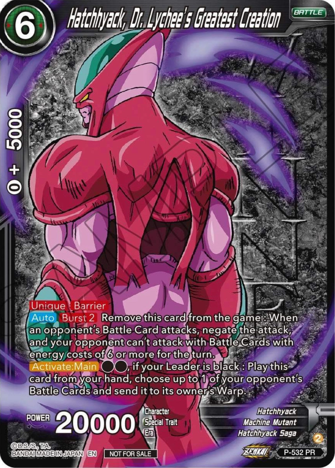 Hatchhyack, Dr. Lychee's Greatest Creation (Winner-Stamped) (Zenkai Series Tournament Pack Vol.5) (P-532) [Tournament Promotion Cards] | Odin's Place