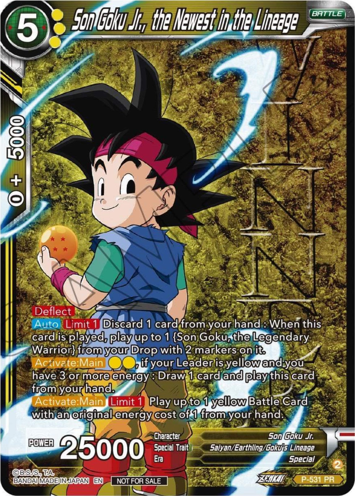 Son Goku Jr., the Newest in the Lineage (Winner-Stamped) (Zenkai Series Tournament Pack Vol.5) (P-531) [Tournament Promotion Cards] | Odin's Place