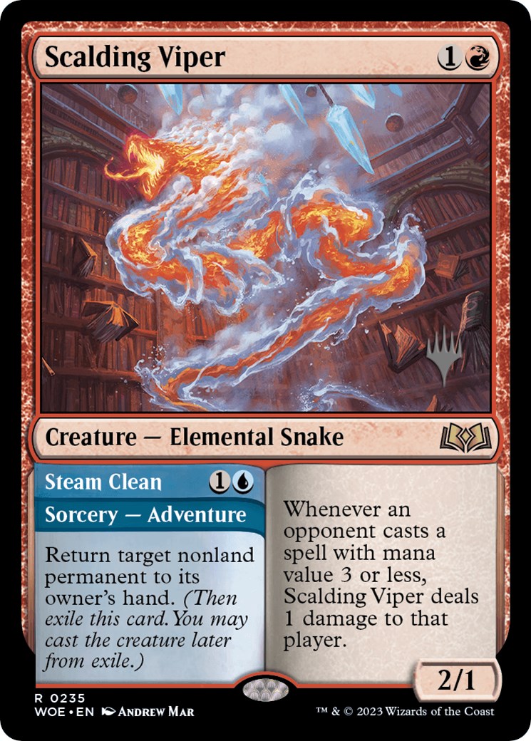 Scalding Viper // Steam Clean (Promo Pack) [Wilds of Eldraine Promos] | Odin's Place
